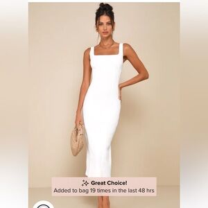 Lulu's Elegant White Midi Dress